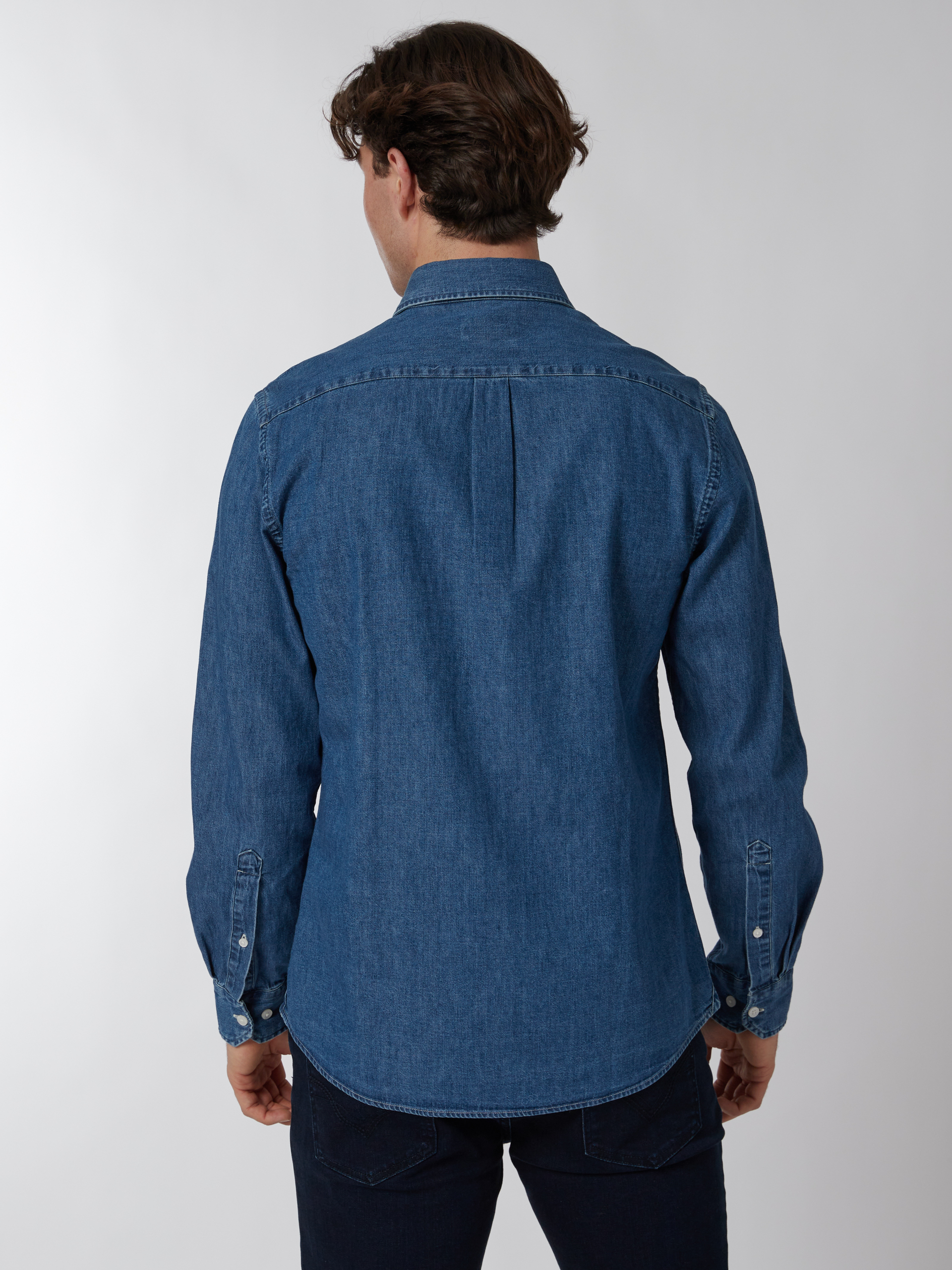 Denim Skjorte - Regular Fit 7500910_D05-JEANPAUL-A22-Modell-Back_3838_Denim Skjorte - Regular Fit D05.jpg_Back||Back