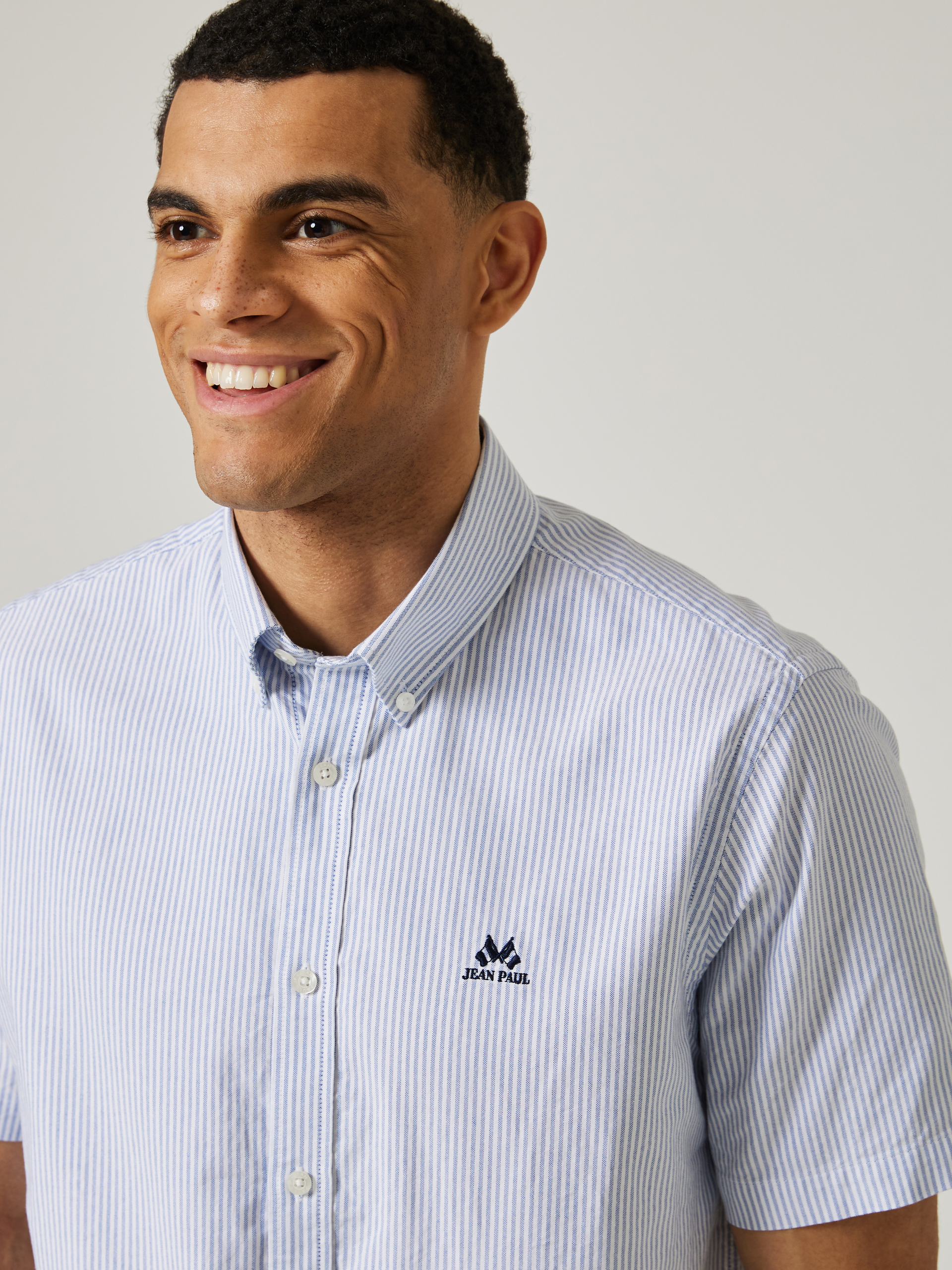 Oxford stripet skjorte - Regular fit 7504176_EN3-JEANPAUL-H23-Front_3070_Oxford stripet korterm skjorte.jpg_Front||Front