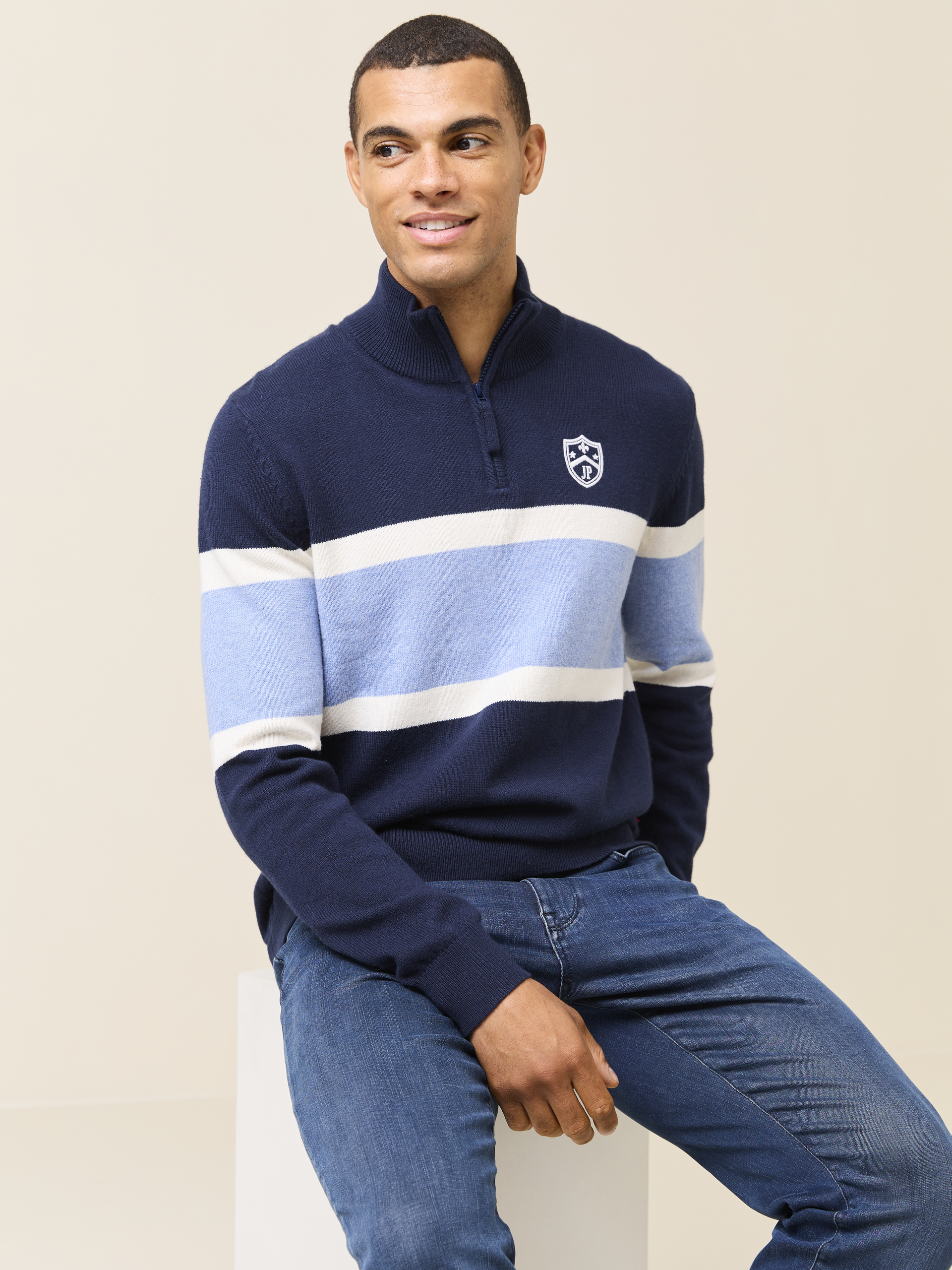 Lucien stripet zipneck 7508802_EM6_Jean Paul_Lucien Stripet Zipneck_W24 (4)_Lucien stripet zipneck EM6_Lucien stripet zipneck EM6 7508802.jpg_