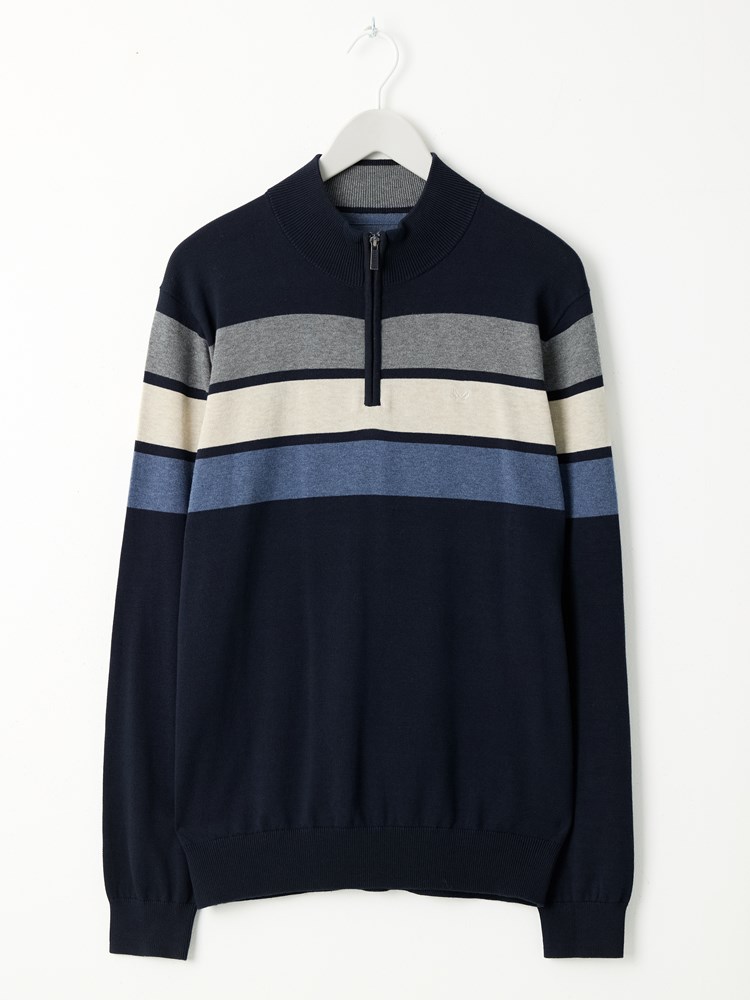 Gerard stripet zipneck 7511969_EM6-JEANPAUL-A25-Front_9997_Gerard stripet zipneck EM6_Gerard stripet zipneck EM6 7511969.jpg_Front||Front