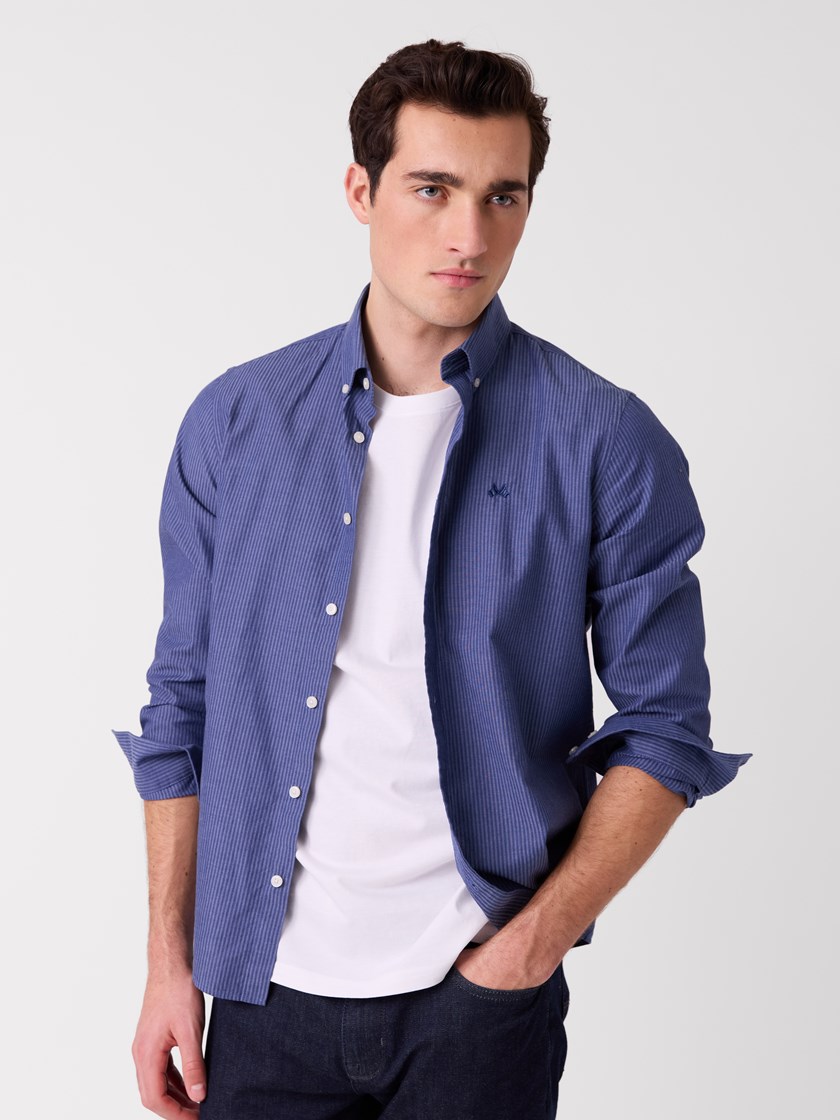 7516305 EDU 7516305_EDU-JEANPAUL-A26-Modell-Front_1447_Lou stripet skjorte EDU.jpg_Front||Front