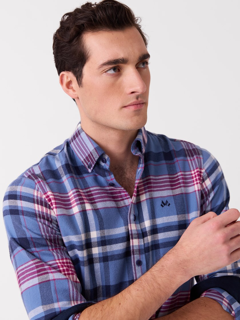 7516321 EDU 7516321_EDU-JEANPAUL-A26-Modell-Front_9705_Georg flanellskjorte - Regular fit EDU.jpg_Front||Front